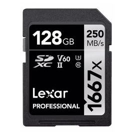 Lexar Pro 128 GB 1667X SDXC UHS-II U3 (V60) - 250MB/s muistikortti