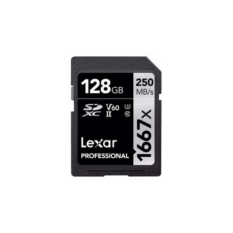 Lexar Pro 128 GB 1667X SDXC UHS-II U3 (V60) - 250MB/s muistikortti