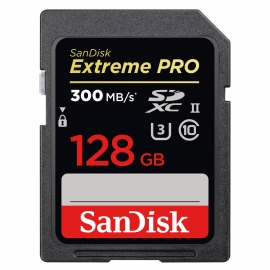 SANDISK SDXC Extreme Pro 128GB 300/260MB/s C10 UHS-II U3 muistikortti