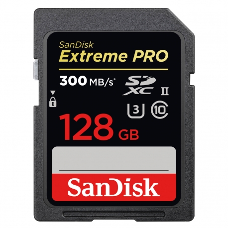 SANDISK SDXC Extreme Pro 128GB 300/260MB/s C10 UHS-II U3  memory card